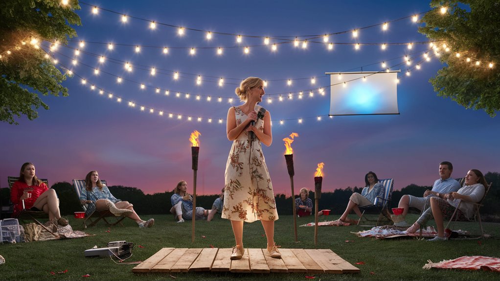 outdoor backyard karaoke entertainment