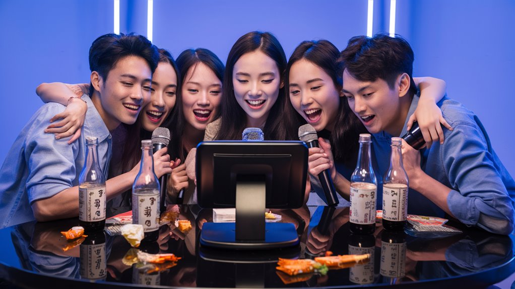 simple group singing songs together