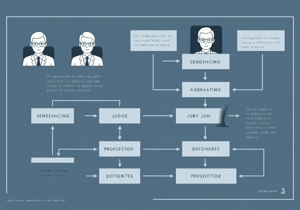 형사재판 절차 흐름도, 판사·검사·배심원 역할