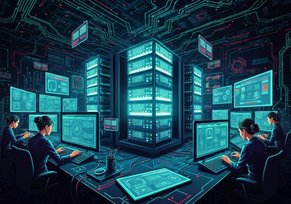 사이버 도박 서버실, 불법 운영 센터 일러스트