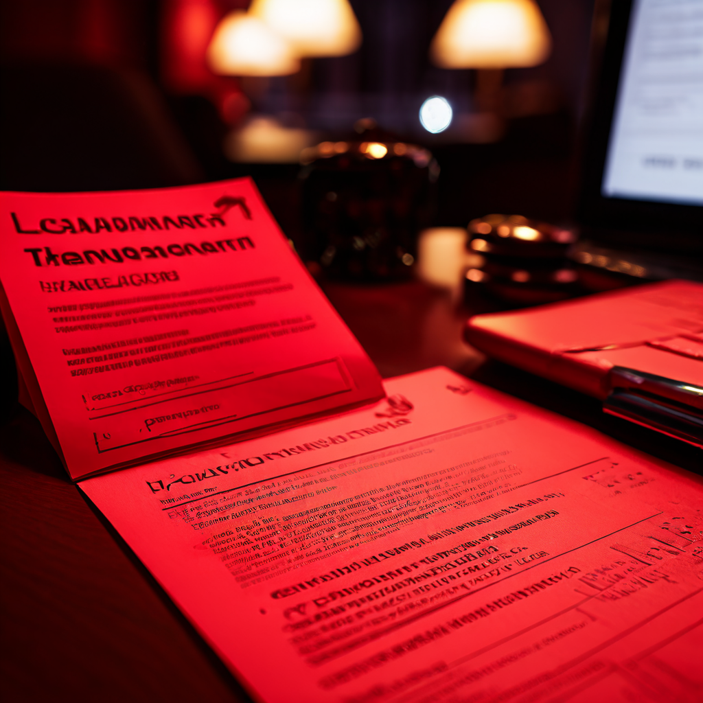 계정 정보를 빈번히 변경하는 경우의 위험성을 경고하는 법률 문서로, 배경에는 우려하는 사용자들과 빨간 경고 표지판이 함께 배치되어 있습니다.