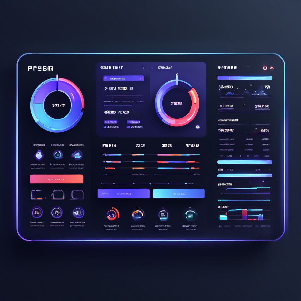 푸시 게임을 위한 직관적인 아이콘과 명확한 데이터 시각화가 돋보이는 현대적인 UI/UX 대시보드 디자인 원칙을 보여주는 에르고노믹 레이아웃 다이어그램입니다.