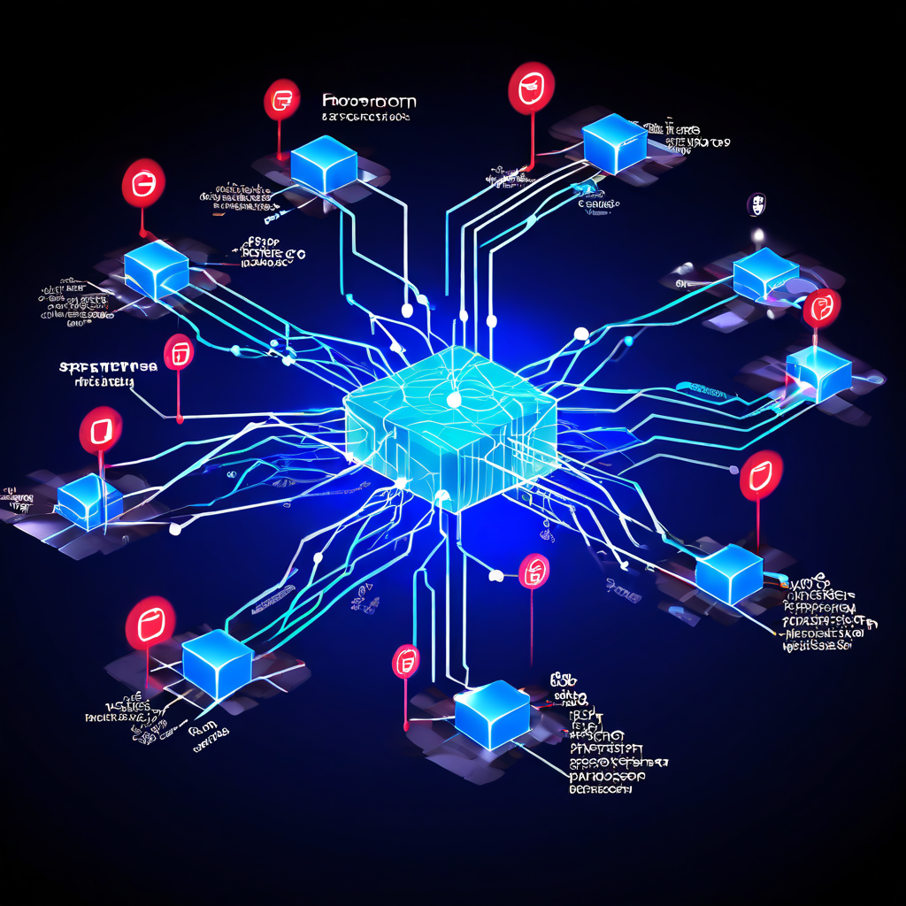 프로토콜의 핵심 구성 요소들과 데이터가 각 요소 간에 이동하는 방향성을 화살표로 명시하여 상호 연결 구조를 설명하는 다이어그램입니다.