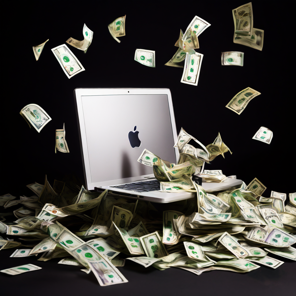 개인 계좌 하나에 의존한 취약한 신생 웹사이트가 재정적 부담으로 인해 금이 가며 불안정한 운영 상태를 상징적으로 표현한 이미지입니다.