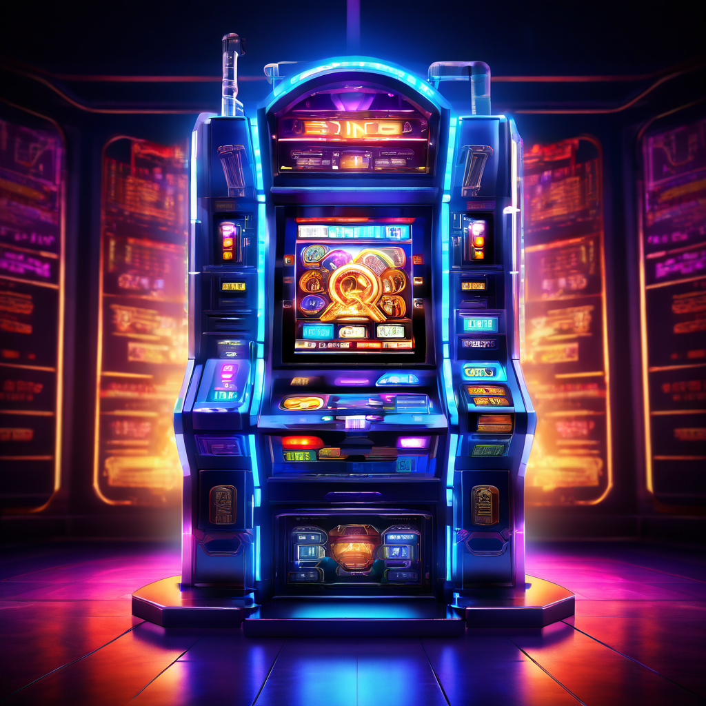 빅타임 게이밍의 디지털 라이선스 증명서에서 흐르는 데이터가 복잡하고 정교한 메가웨이 슬롯 머신 구조를 구동하며 게임의 공정성과 기술력을 상징하는 이미지입니다.