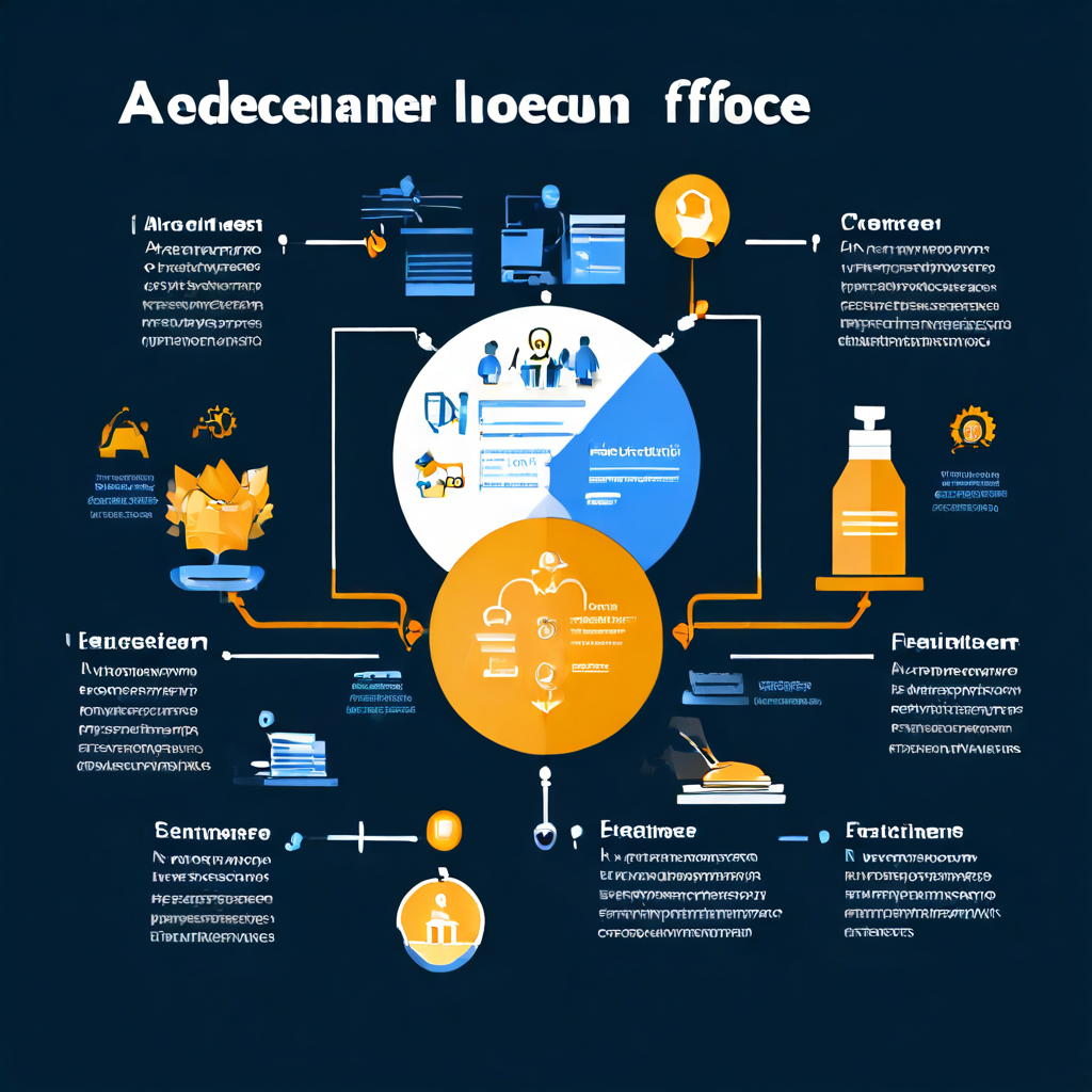 문서의 발행에서 관리까지 이어지는 생명주기를 단계별로 보여주는 플로우차트로, 작성과 승인, 모니터링을 나타내는 아이콘이 포함된 전문적인 업무 환경을 묘사합니다.