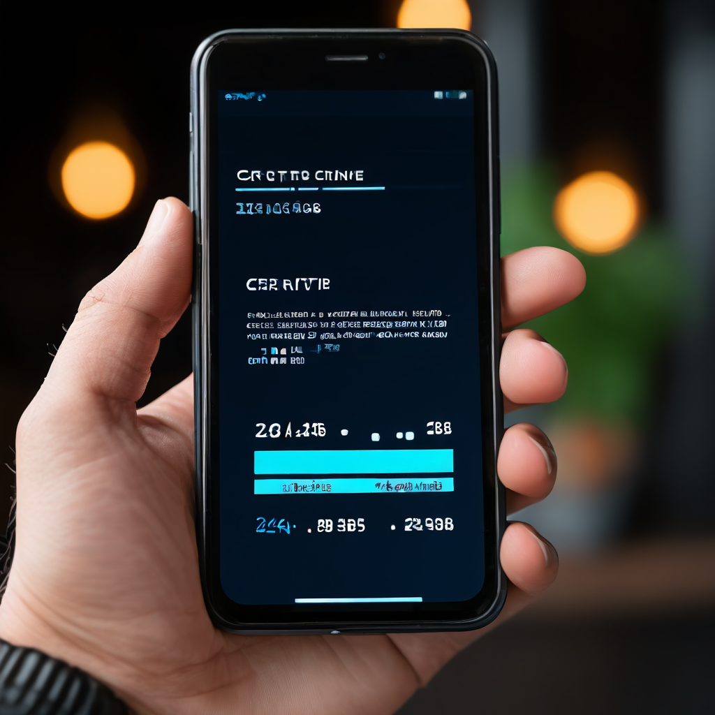 스마트폰 화면에서 신용카드 한도나 사용 가능한 잔액이 강조되어 표시된 부분을 사용자의 손가락이 가리키고 있는 모습을 클로즈업한 이미지입니다.