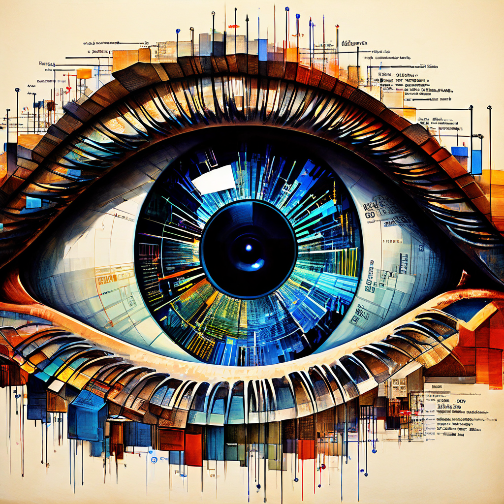 데이터 분석가가 복잡한 데이터 풍경을 깊이 들여다보며 표면적인 차트 너머의 핵심 구조와 숨겨진 인사이트를 발견하는 과정을 상징적으로 표현한 이미지입니다.