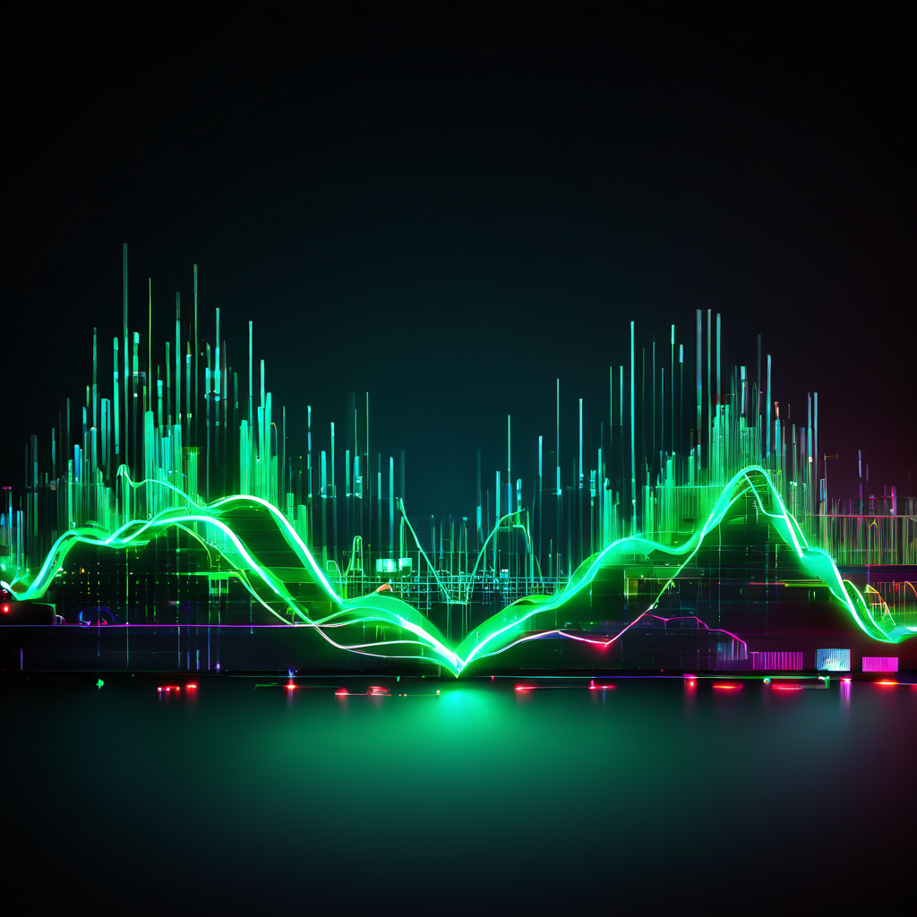 웹사이트의 실시간 이벤트 배너가 빠르게 전환되는 모습을 디지털 심장 모니터의 맥박 그래프 형태로 시각화한 이미지입니다.
