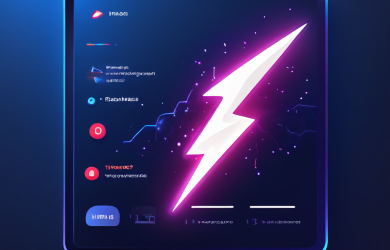 번개 모양 아이콘이 있는 현대적인 웹사이트 대시보드가 반짝이는 알림 벨 아이콘을 빠르게 배포하며 실시간 사용자 경고 시스템을 가동하는 모습을 보여줍니다.