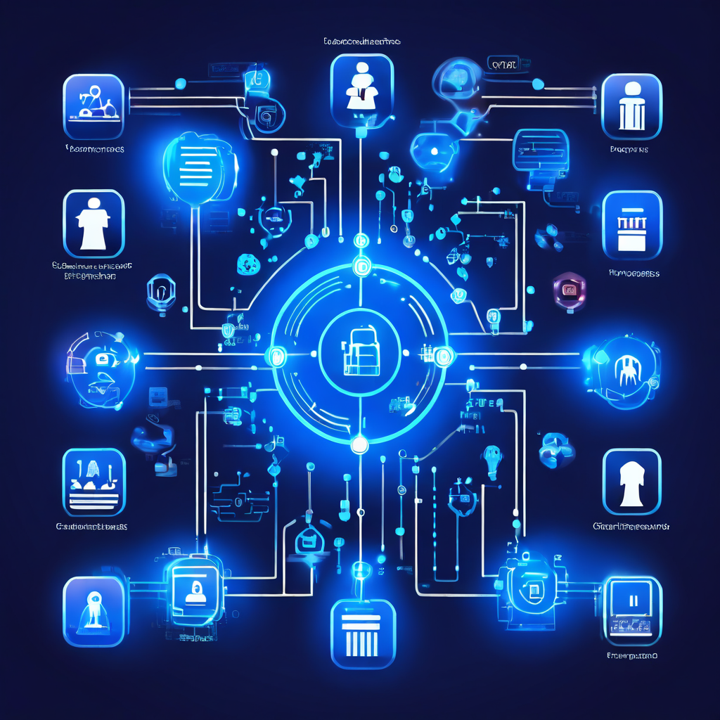 사용자 경로 분석에서 핵심 경로를 강조하며 디지털 인터페이스 상에서 빛나는 가이드라인을 따라 이동하는 사용자 아이콘들의 순차적 흐름을 나타낸 플로우차트입니다.