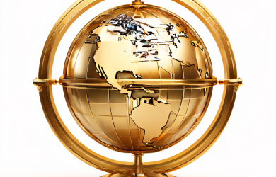 지구본 위에 인증된 국제적 라이선스 기준을 상징하는 권위 있는 금색 승인 도장이 압도적으로 찍혀 있는 이미지입니다.