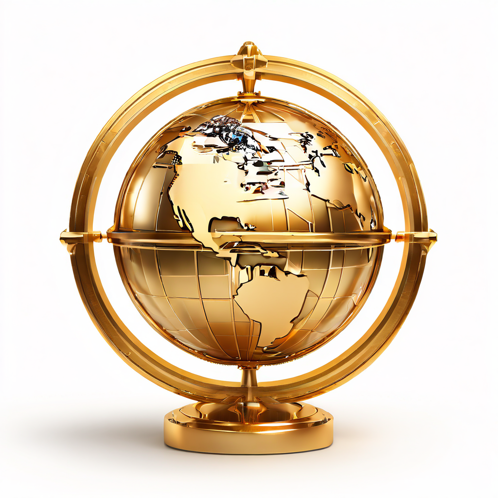 지구본 위에 인증된 국제적 라이선스 기준을 상징하는 권위 있는 금색 승인 도장이 압도적으로 찍혀 있는 이미지입니다.