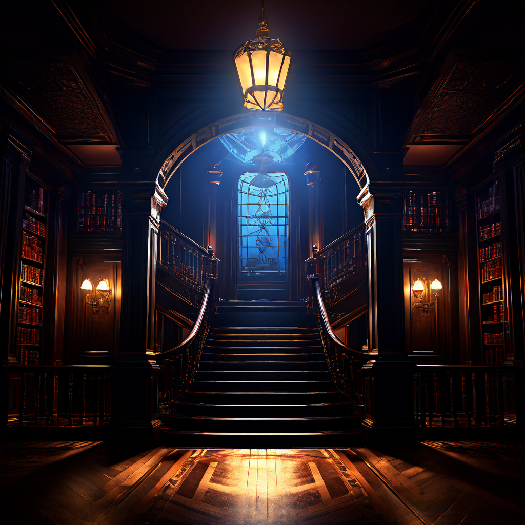 새로운 웹사이트의 성공적인 론칭을 상징하는 빛나는 라이선스가 강조된 반면, 그 아래에는 주의를 요하는 법적 위험 요소들이 도사리고 있는 디지털 비즈니스의 양면성을 표현한 이미지입니다.