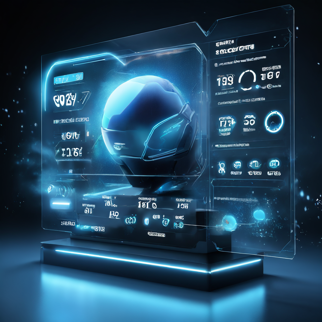 Futuristic digital interface with glowing data paths and layered secure service flow, representing score board visibility and...