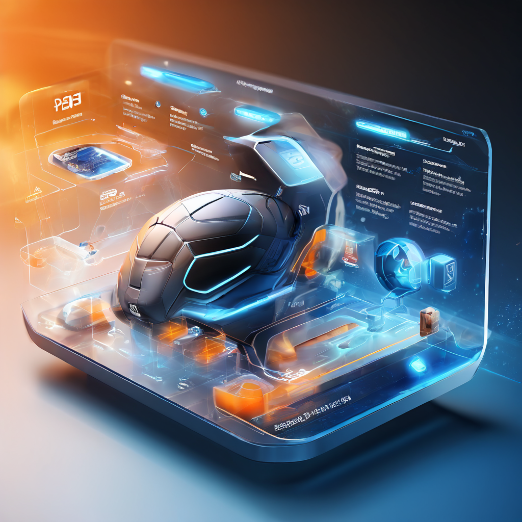 Futuristic digital interface close-up showing layered sports menu paths with glowing grid lines and secure data flow in a premium...