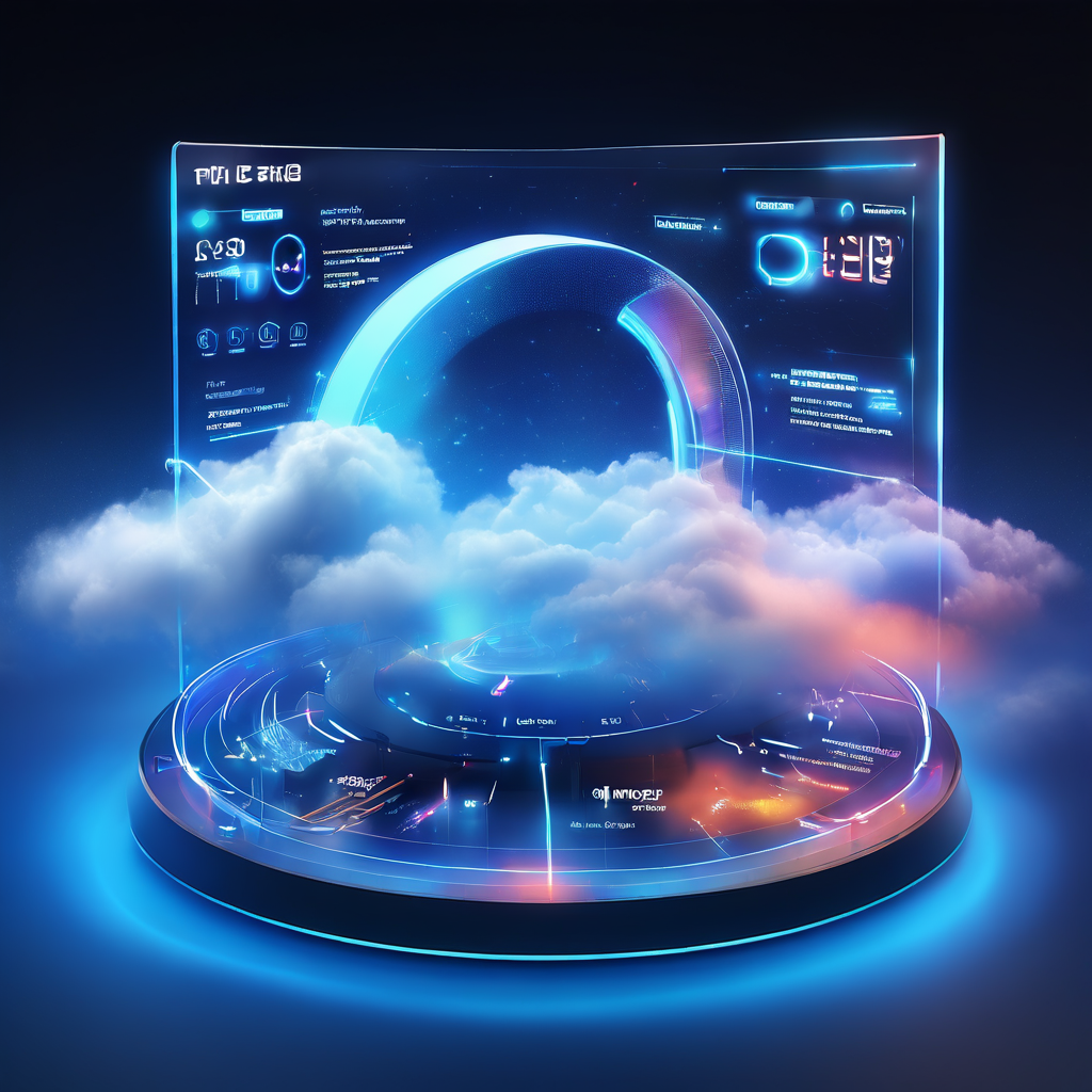 Futuristic digital platform interface showing connected cloud and data layers representing timing gaps in record display for a...